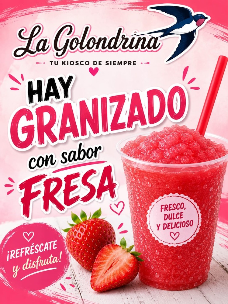 Granizado con sabor a fresa