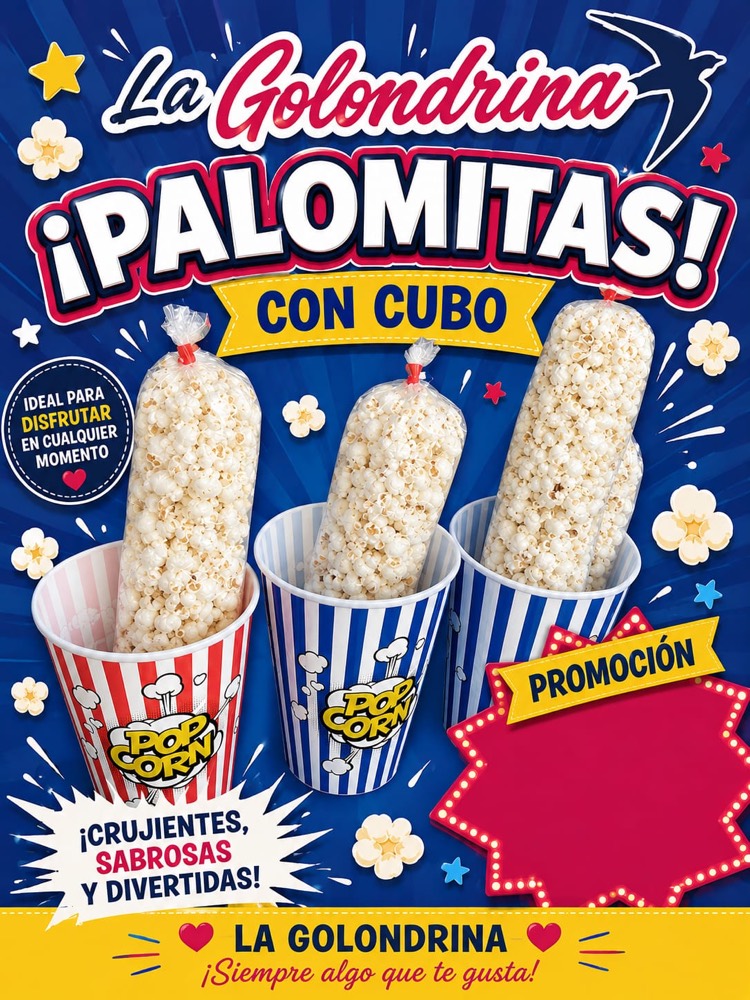 Palomitas con cubo, en promoción