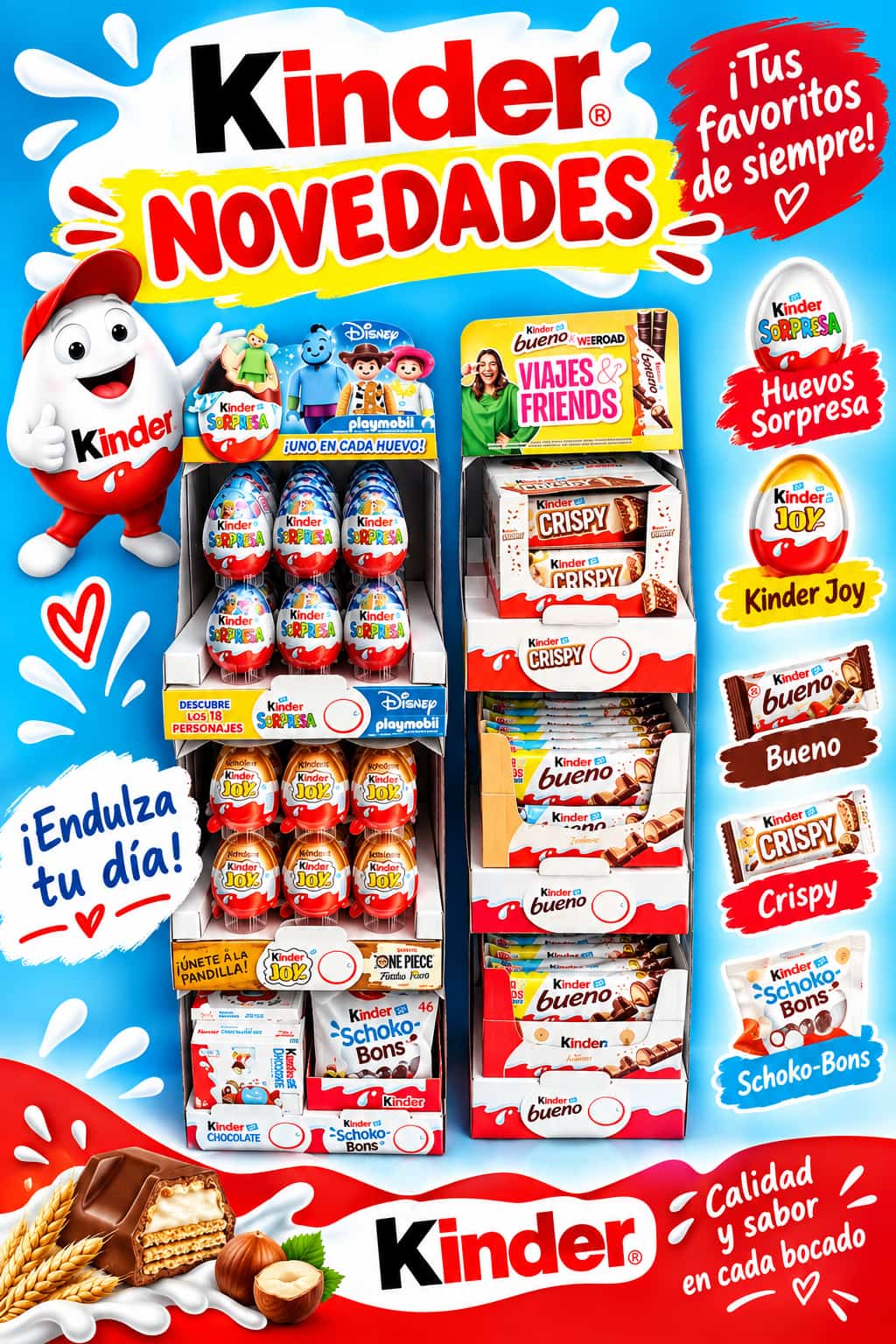 Novedades Kinder en La Golondrina: Huevos Sorpresa, Kinder Joy, Bueno, Crispy y Schoko-Bons